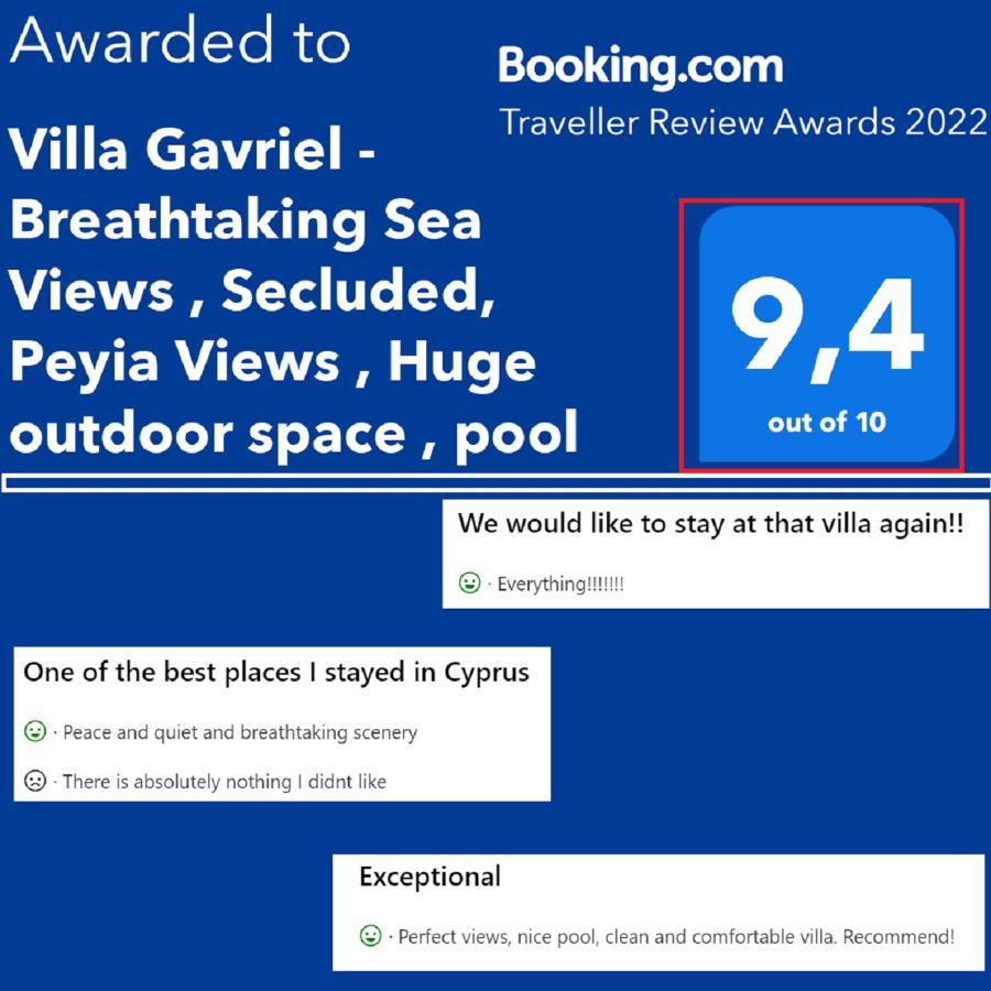 Villa Gavriel - Peyia Villa With Breathtaking Sea View, Peyia Villa With Private Pool, Secluded, Huge Outdoor Space, Mountain Views Exterior foto